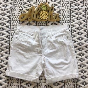Loft Distressed White Shorts